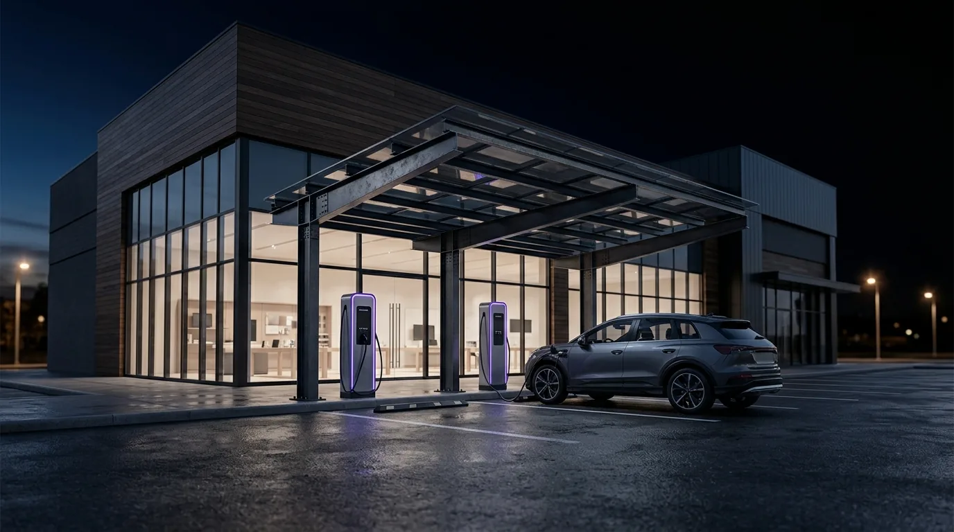 Electrolinera HOME en parqueadero comercial